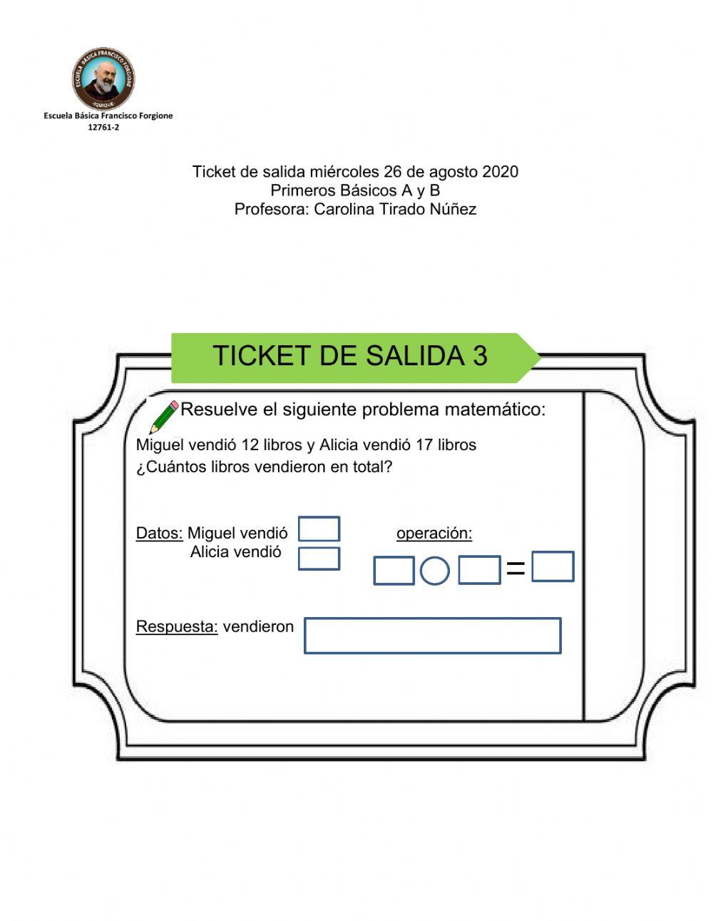 Ticket matemática
