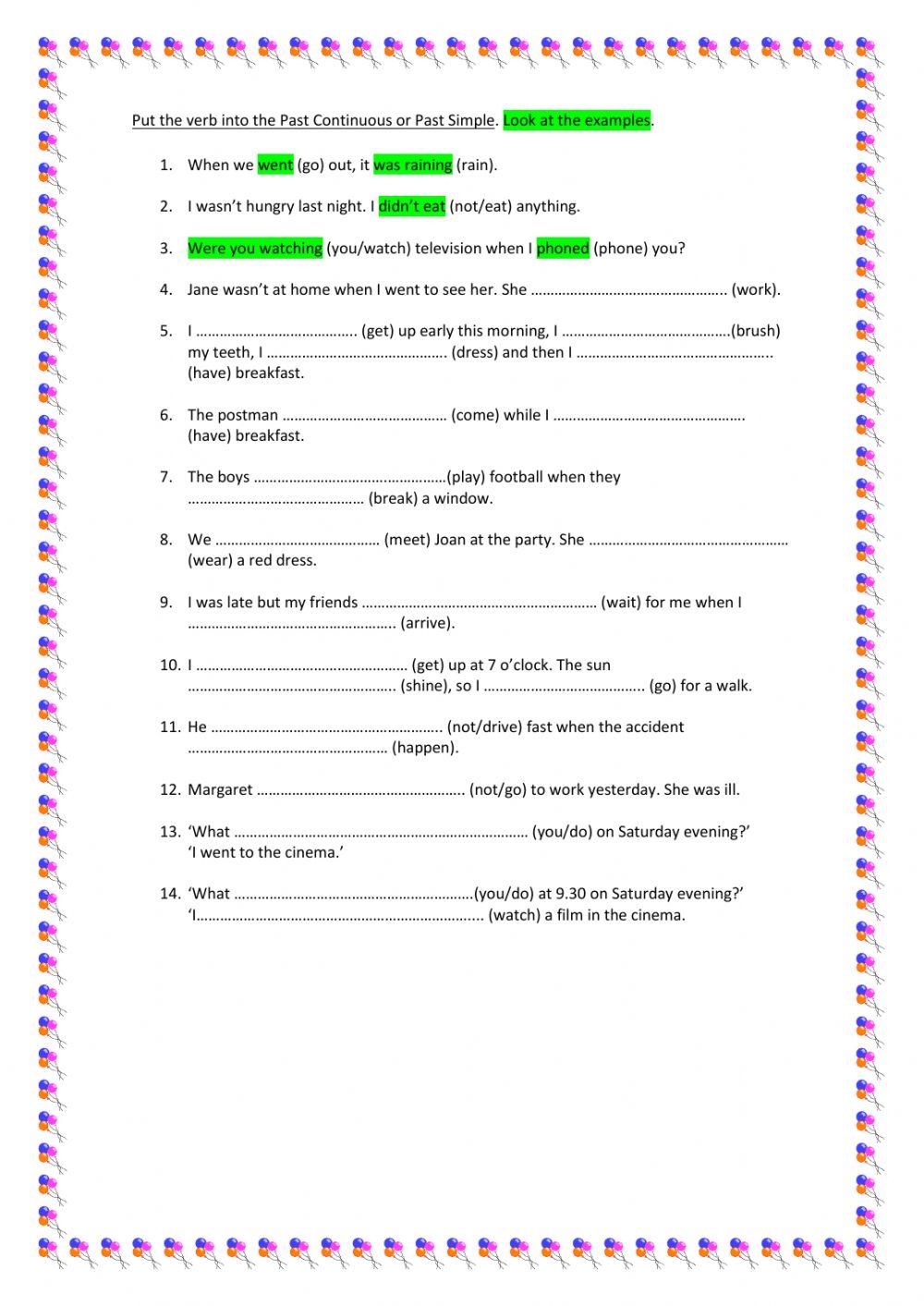 Past Simple and Past Continuous