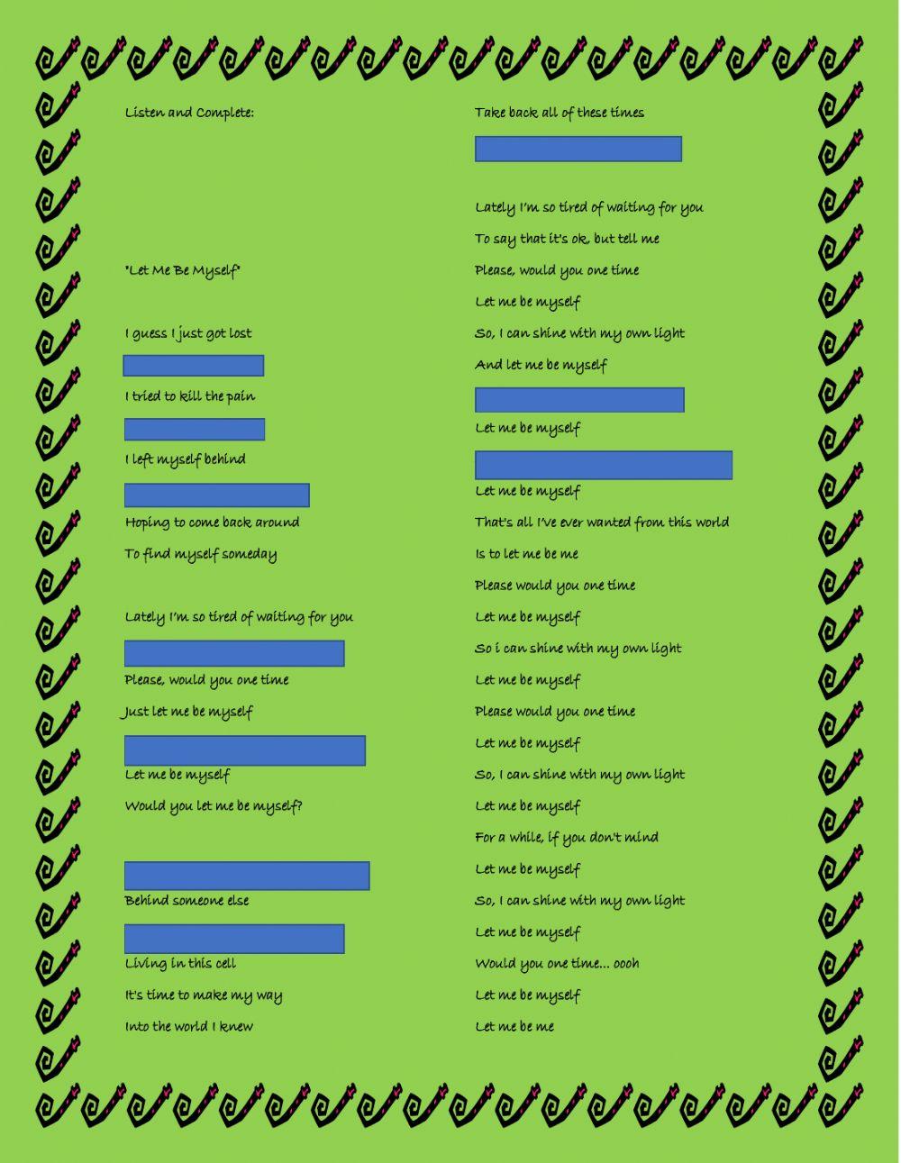 let-me-be-myself-interactive-worksheet-live-worksheets