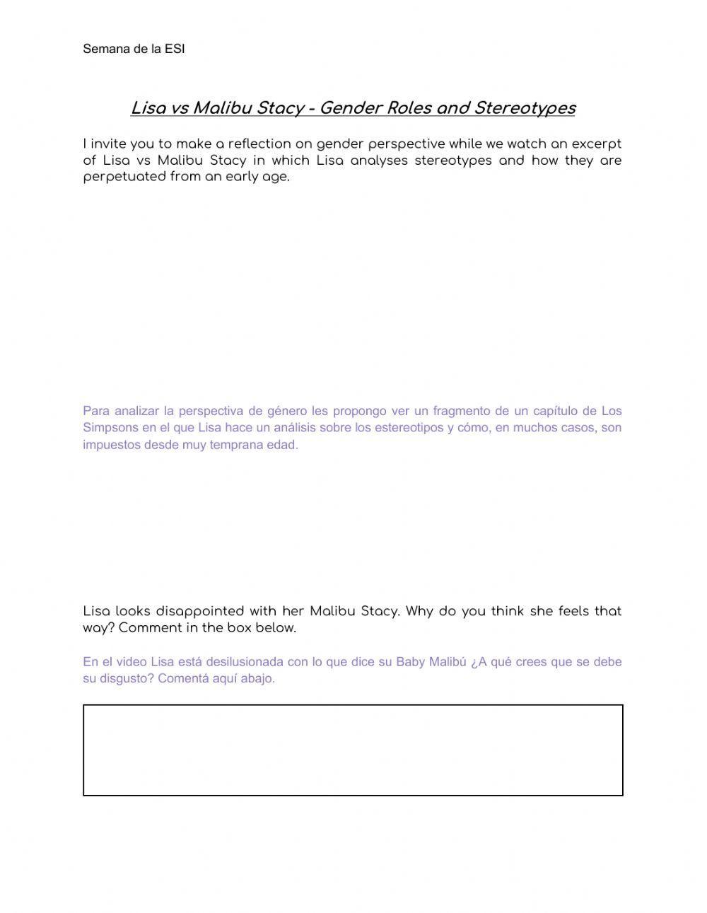 ESI - Gender Roles and Stereotypes