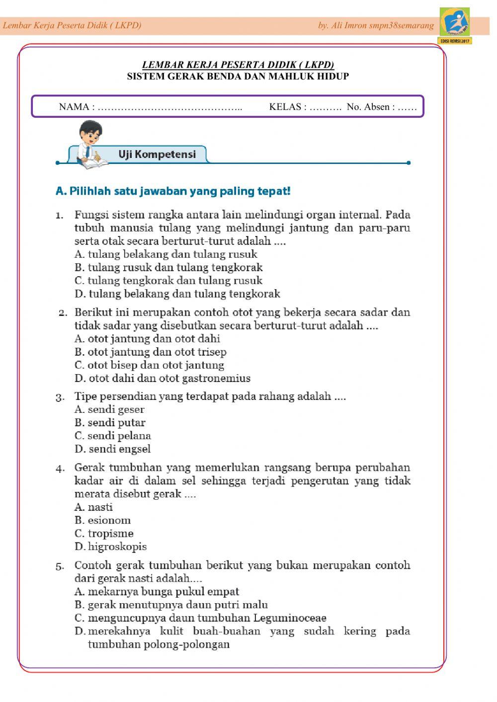 Lkpd Uji Kompetensi bab 1