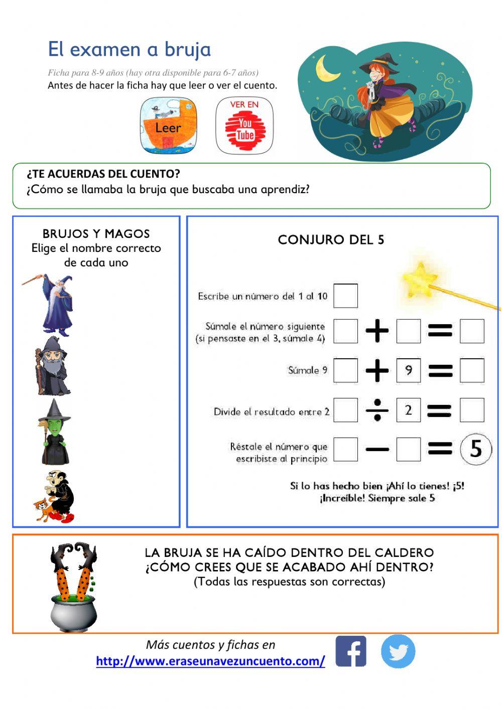 El examen a bruja 8-9 años El examen a bruja 8-9 años