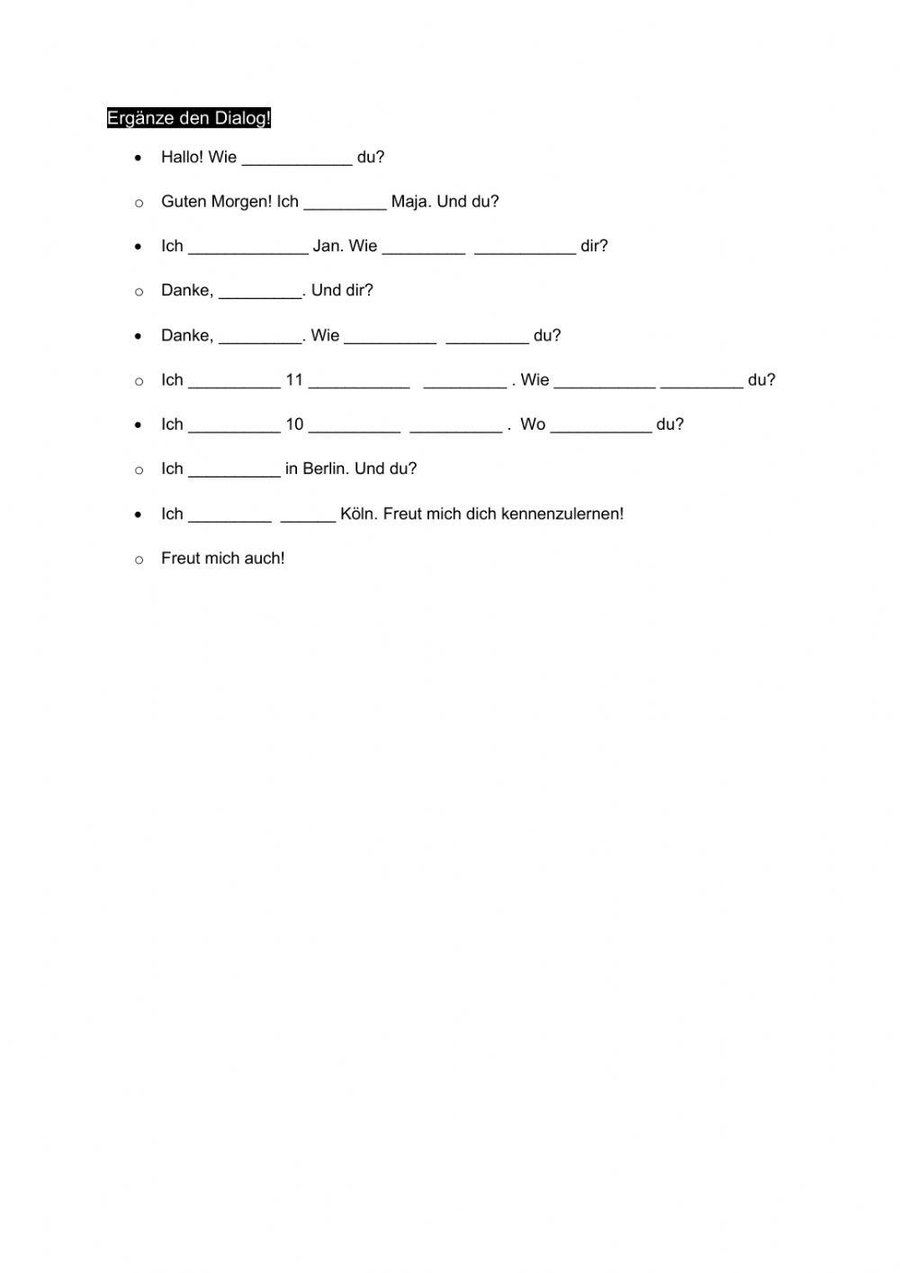 Dialog-sich vorstellen