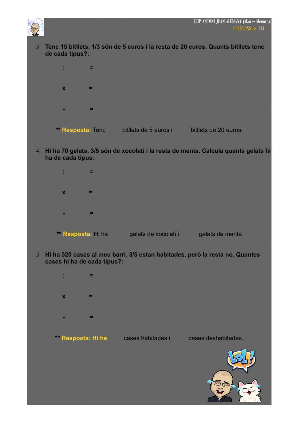 La fracció d'un nombre