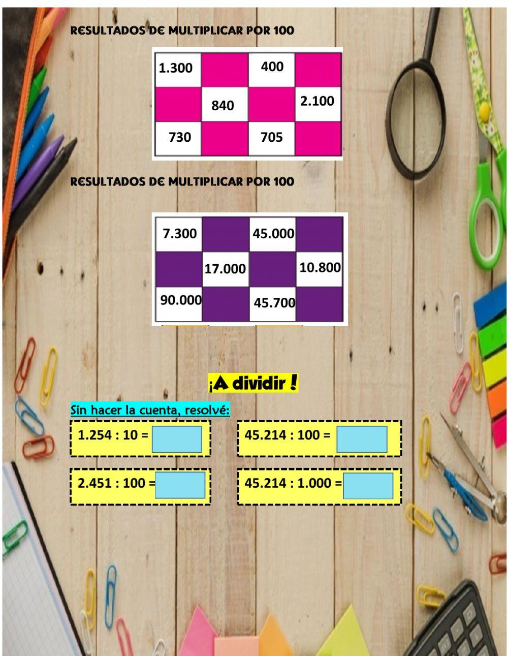 Multiplicación y división