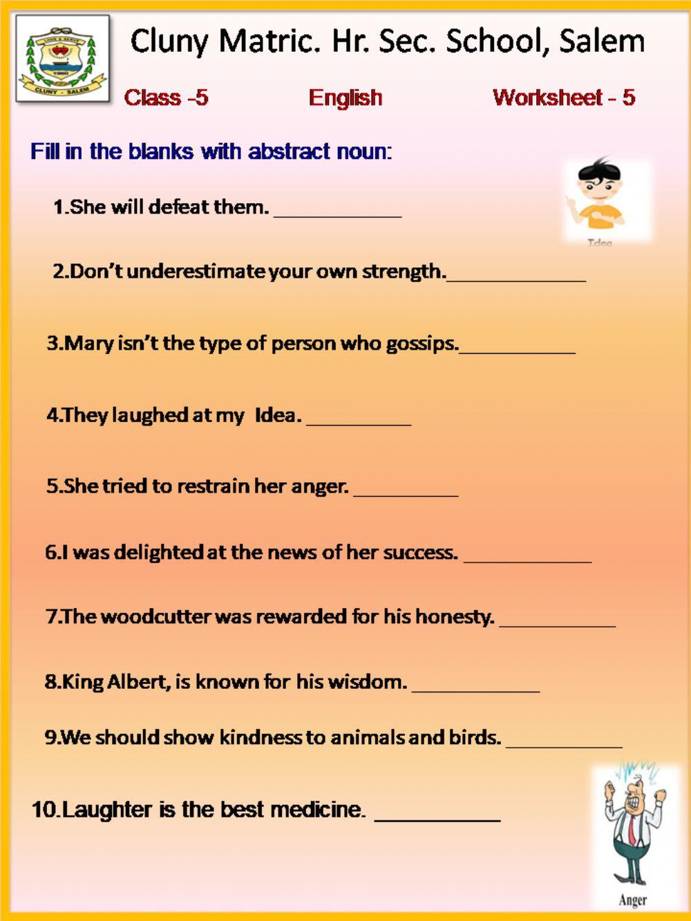 Class 5 English Worksheet - 5
