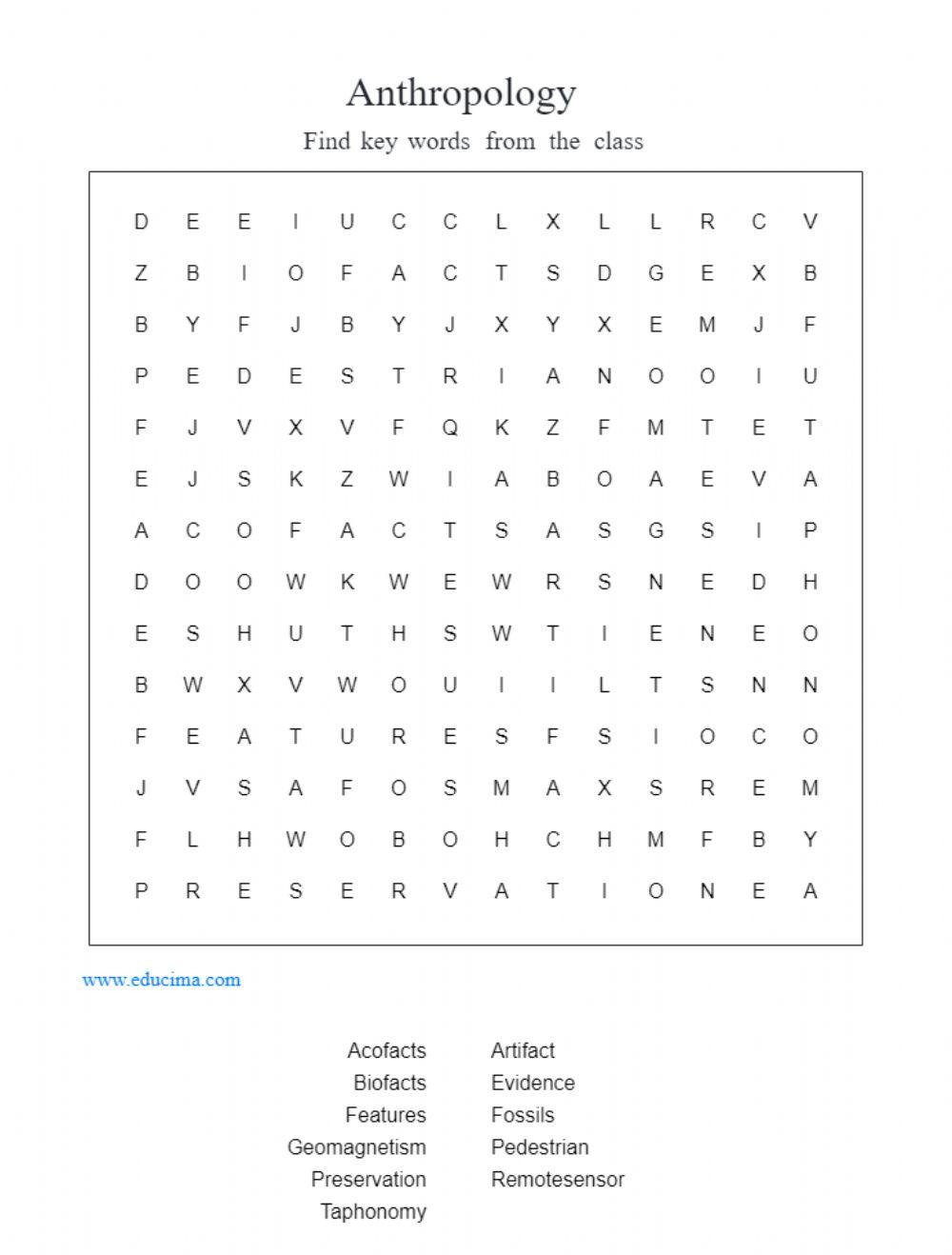 Anthropology worksheet Live Worksheets Anthropology worksheet Live Worksheets