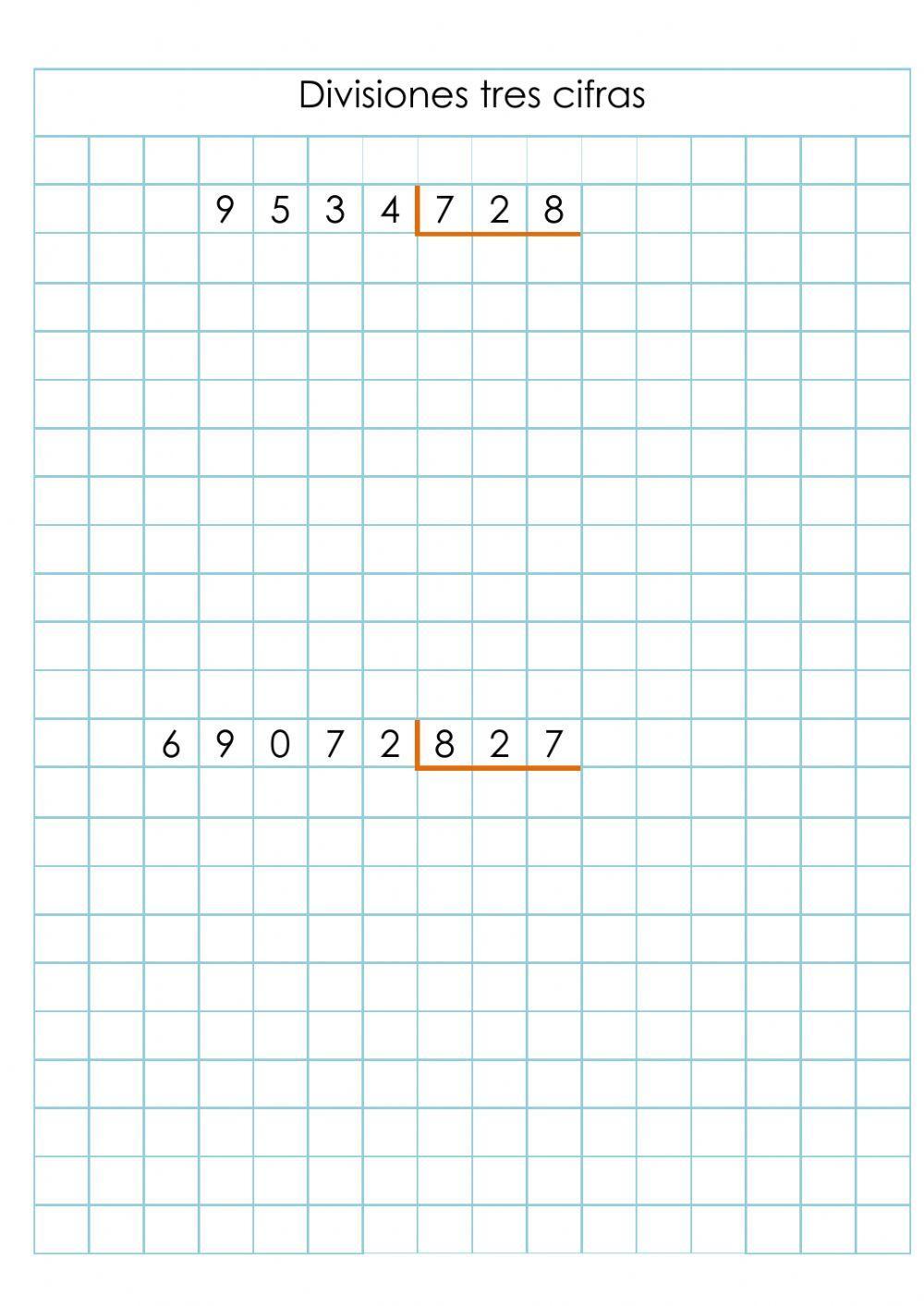 Divisiones de tres cifras