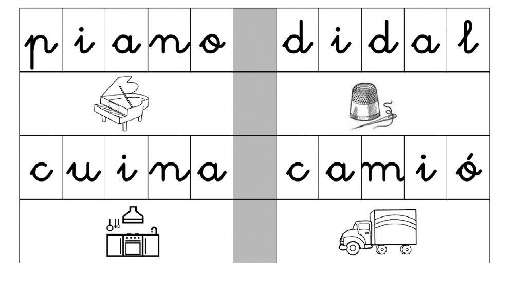 Assenyala la lletra i de les paraules