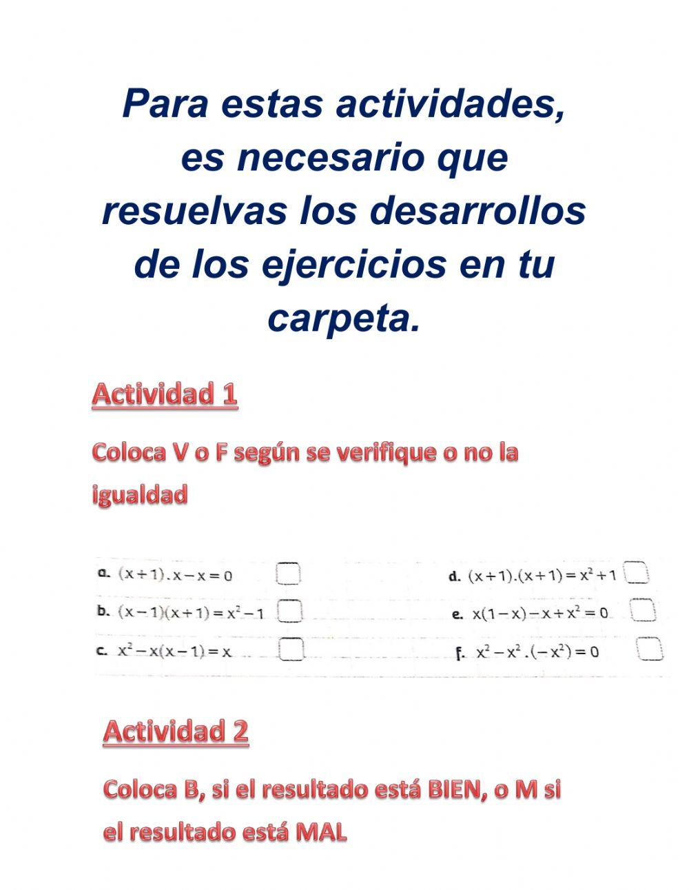 Operaciones con polinomios