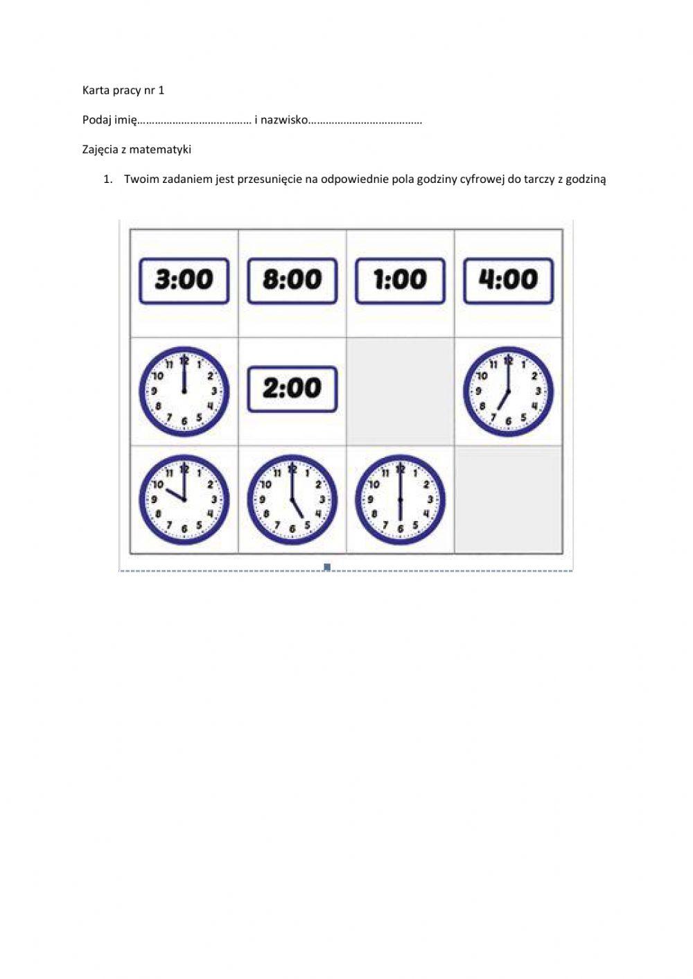 Nauka Godzin Na Zegarze Do Wydruku Nauka na zegarze worksheet | Live Worksheets