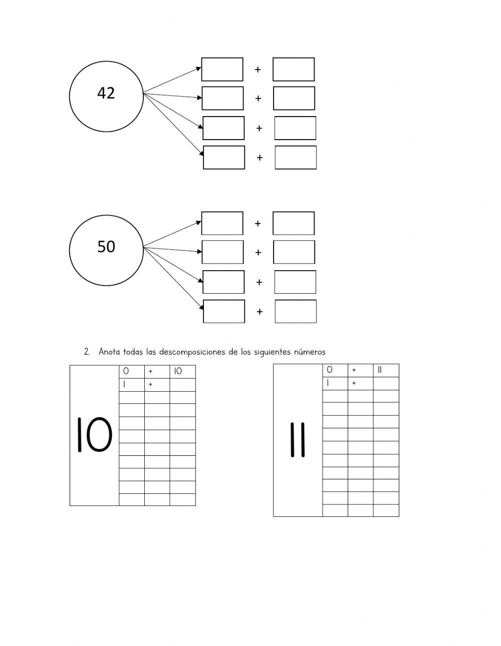 Descomposición de números