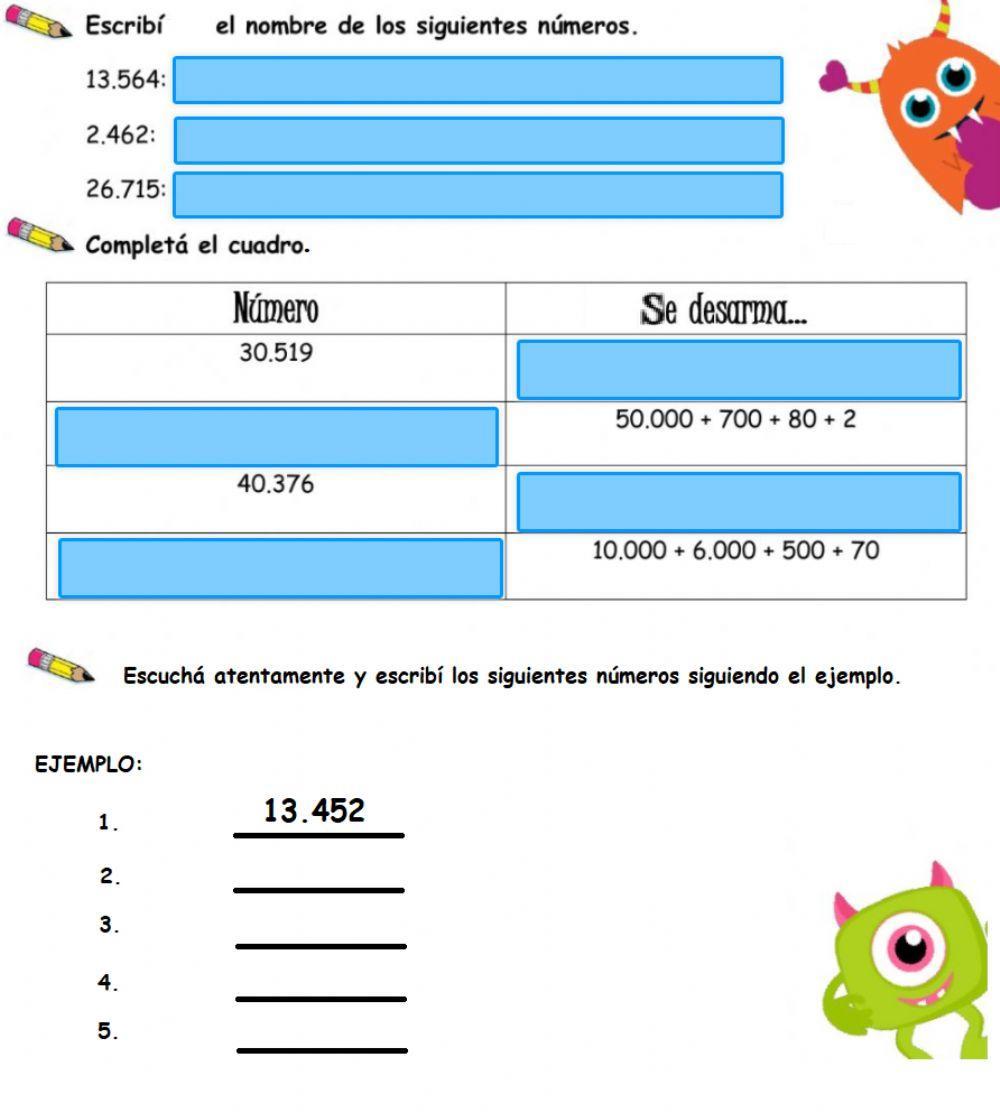 Números hasta el 50.000