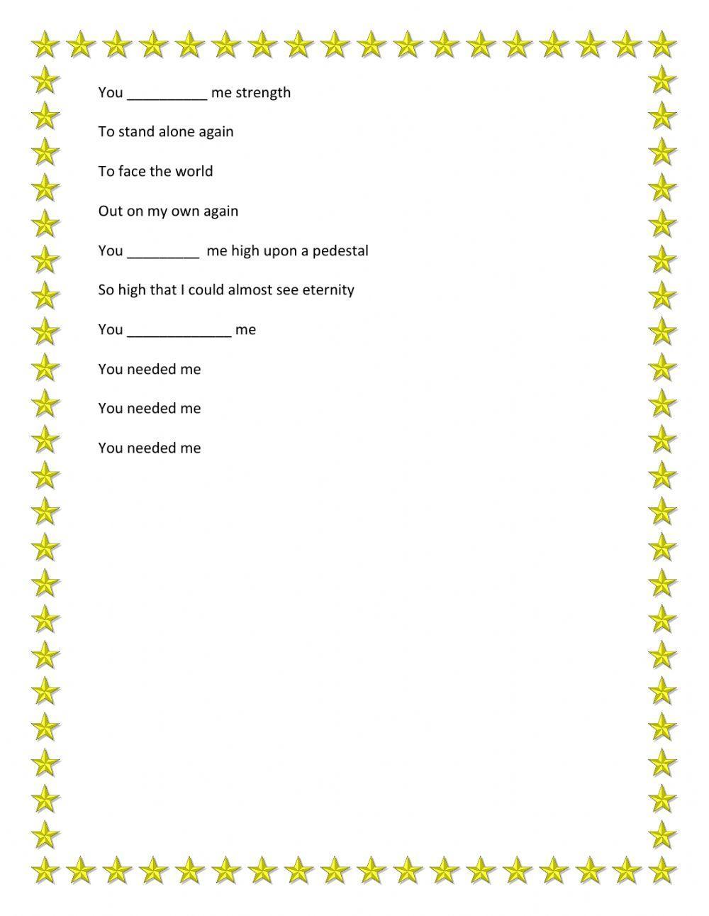 You needed me : song past