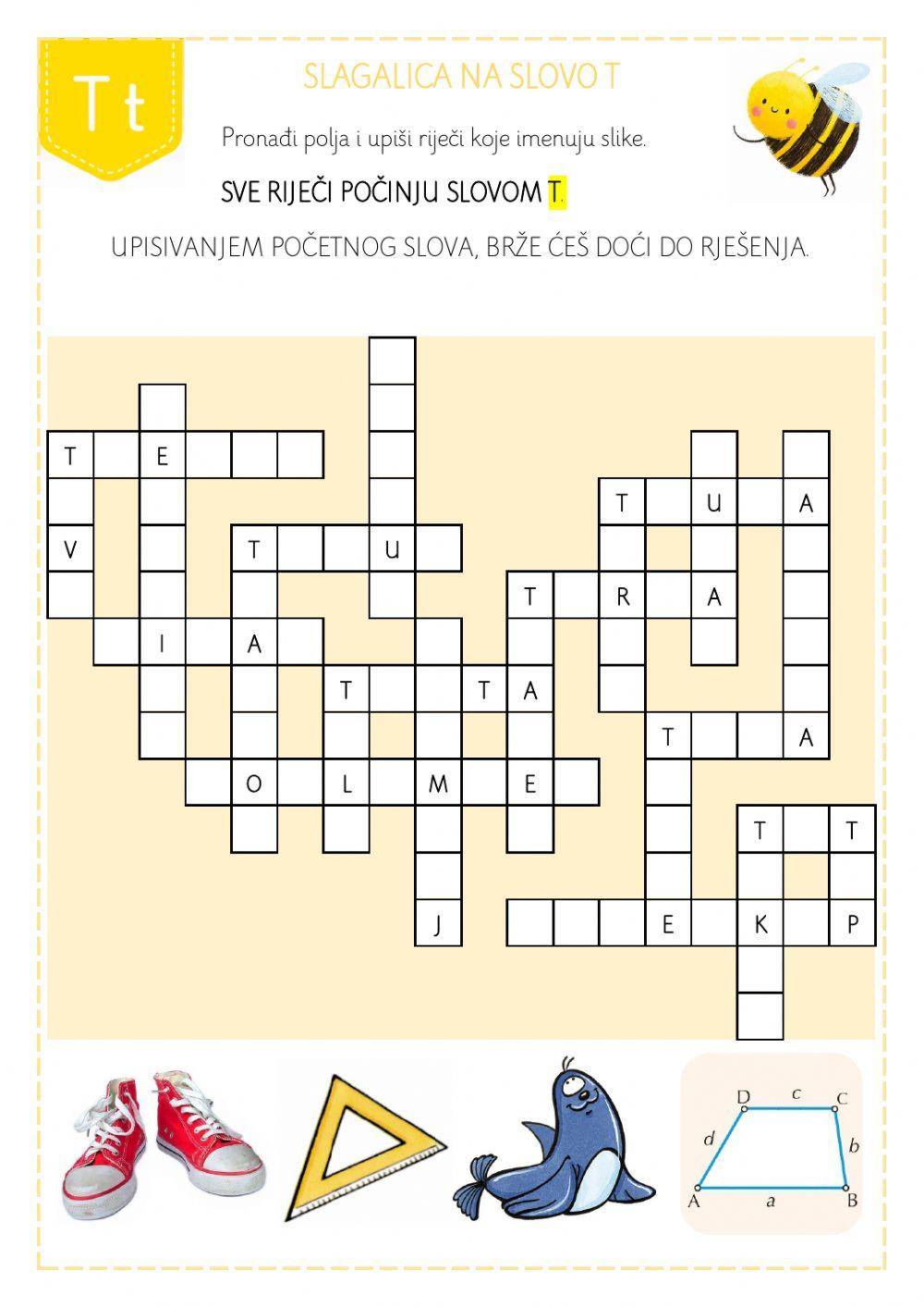 SLOVO T - KRIŽALJKA online exercise for | Live Worksheets