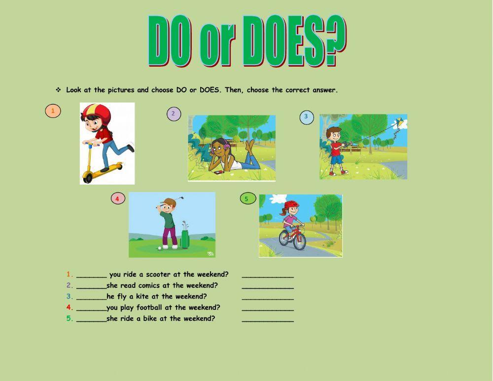 Do or Does? exercise | Live Worksheets