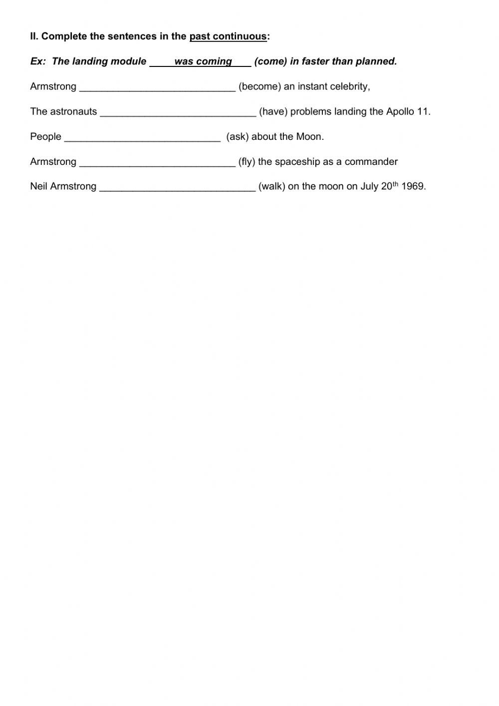 Neil Armstrong - past tense