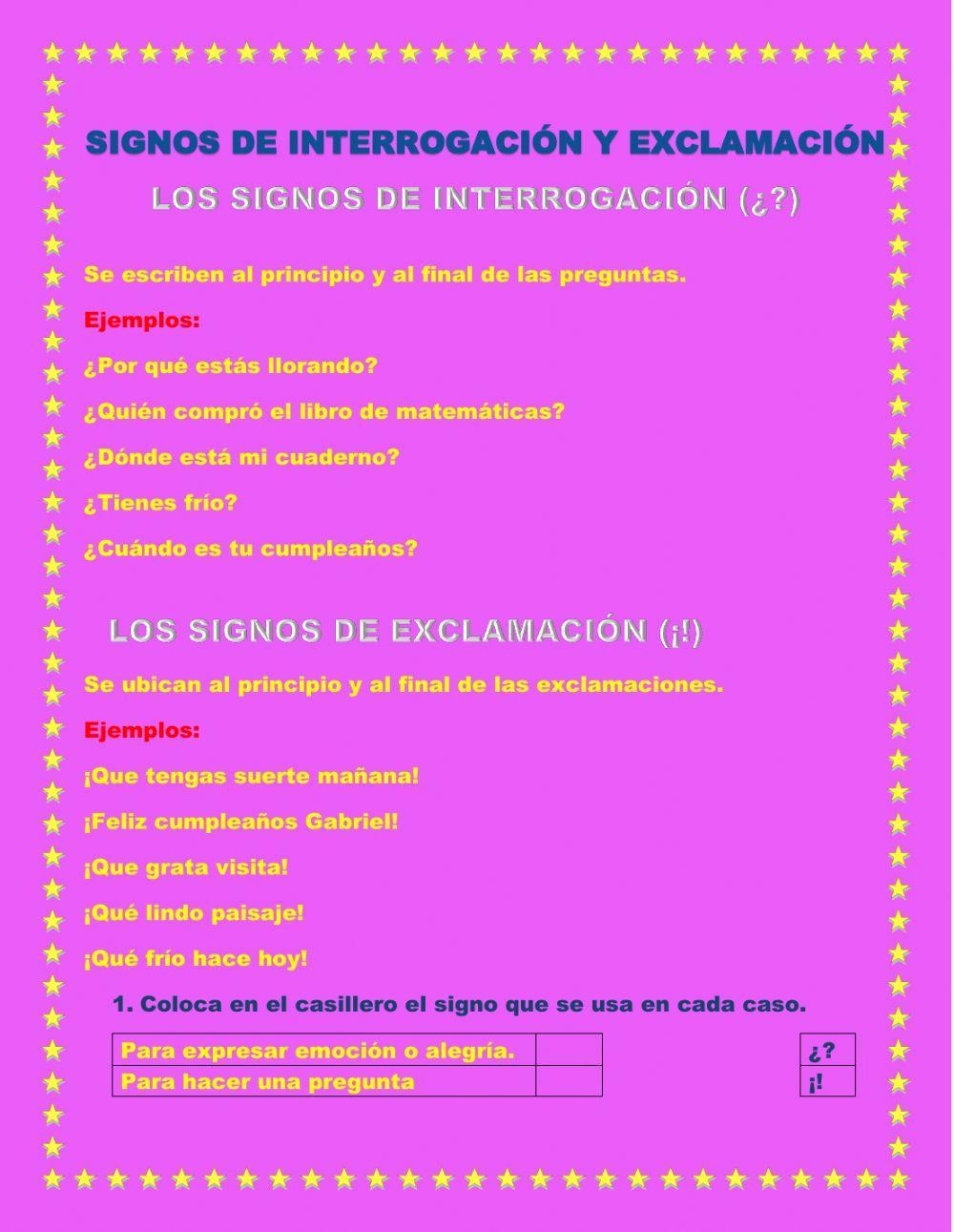 Signos de interrogación y exclamación