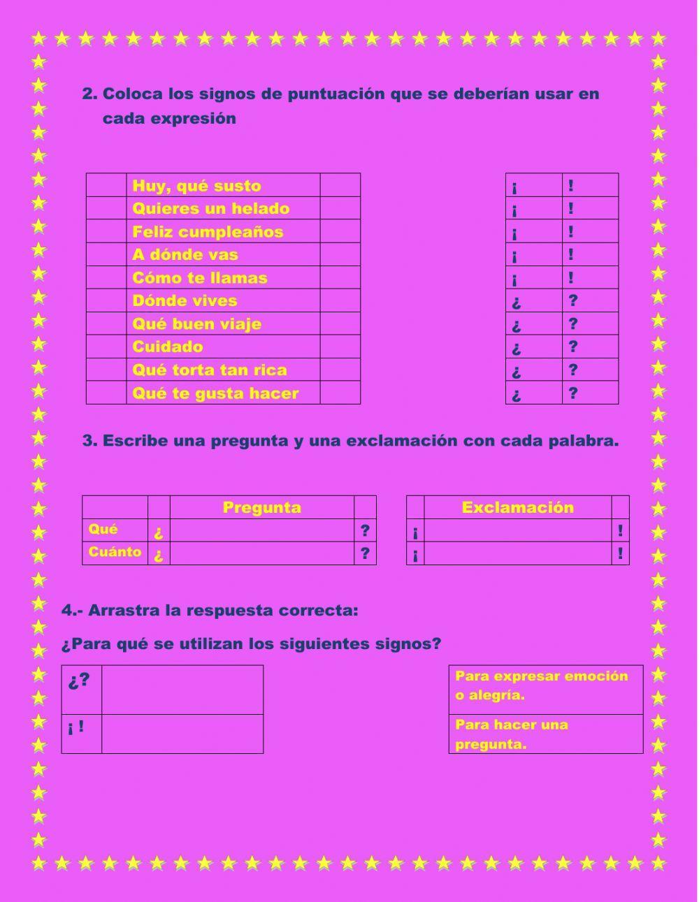 Signos de interrogación y exclamación