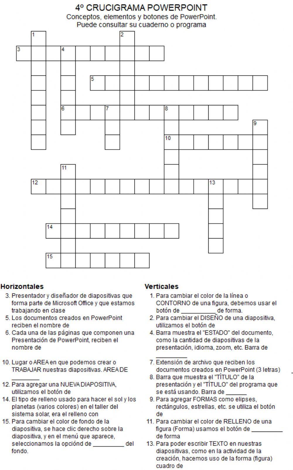 4 Crucigrama PowerPoint