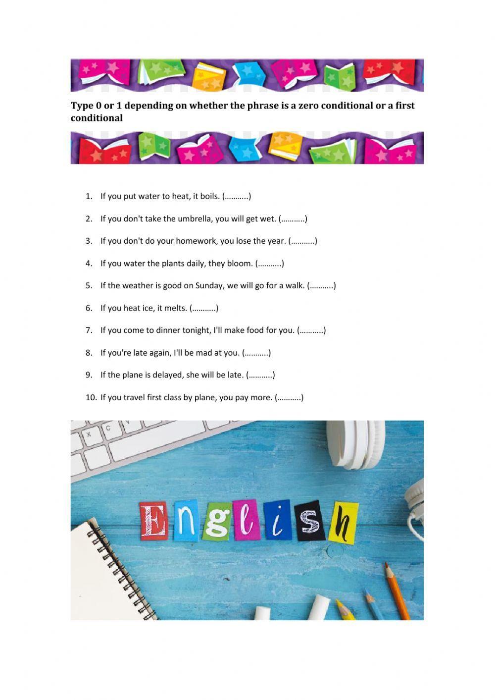 Zero and first conditional