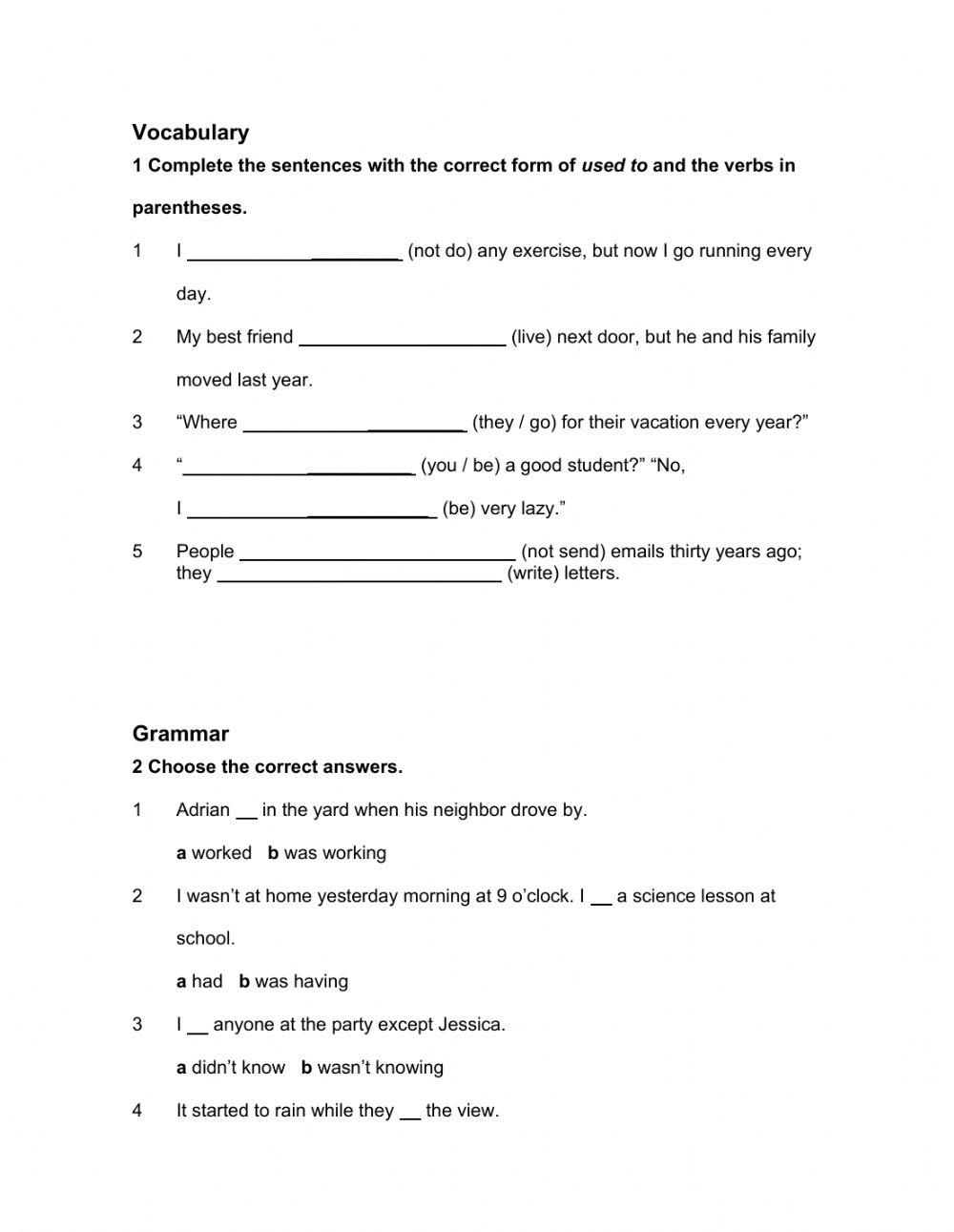 Unit 2 - different lives