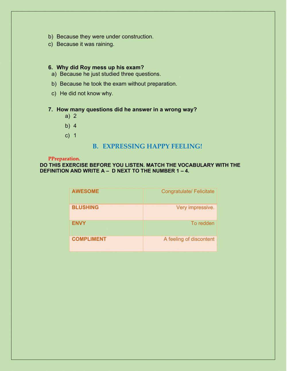 Feelings and emotions dialogues