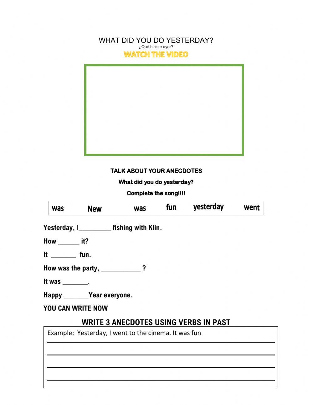 What did you do yesterday?