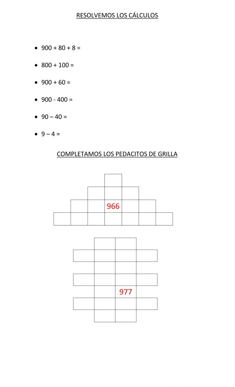 Numeración hasta el 999 -27 DE AGOSTO