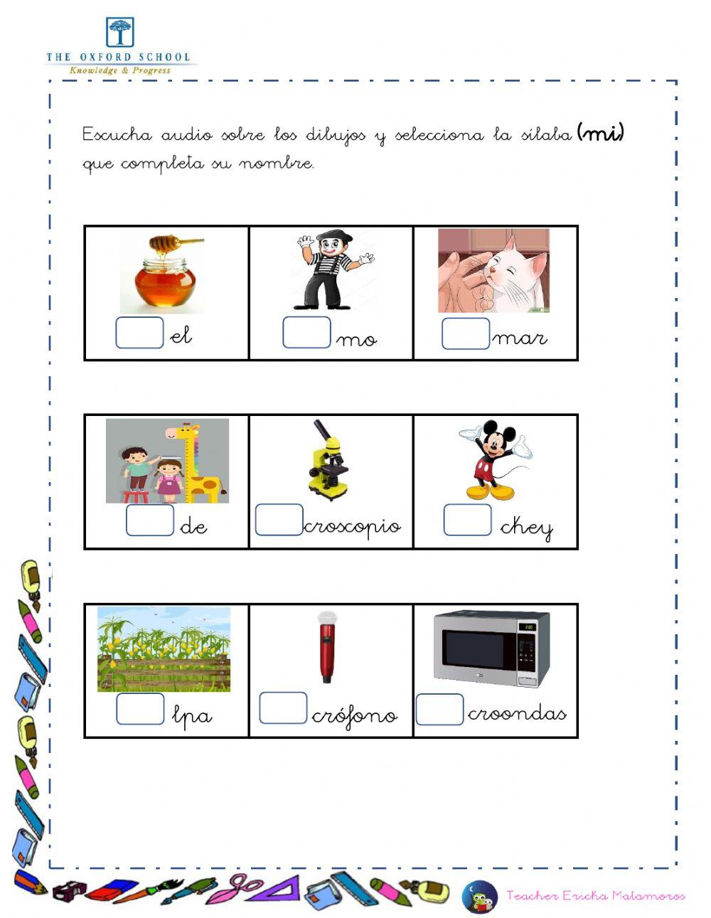 Reconocer sílaba mi
