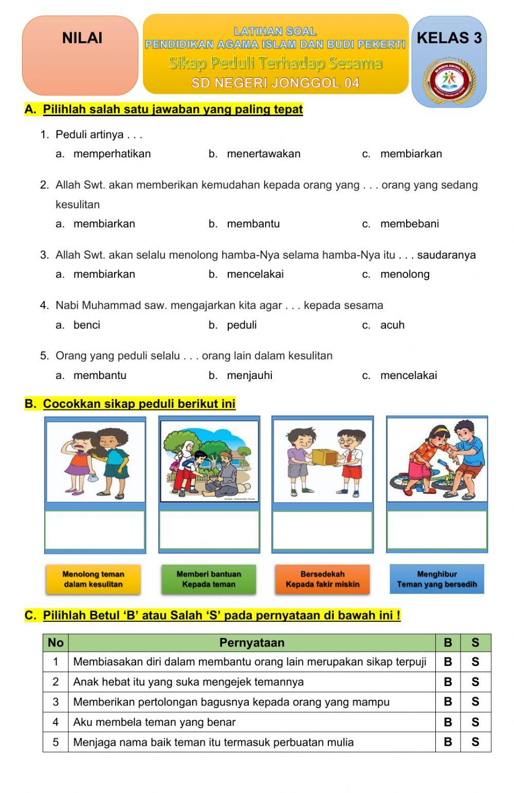 Sikap Peduli Terhadap Sesama