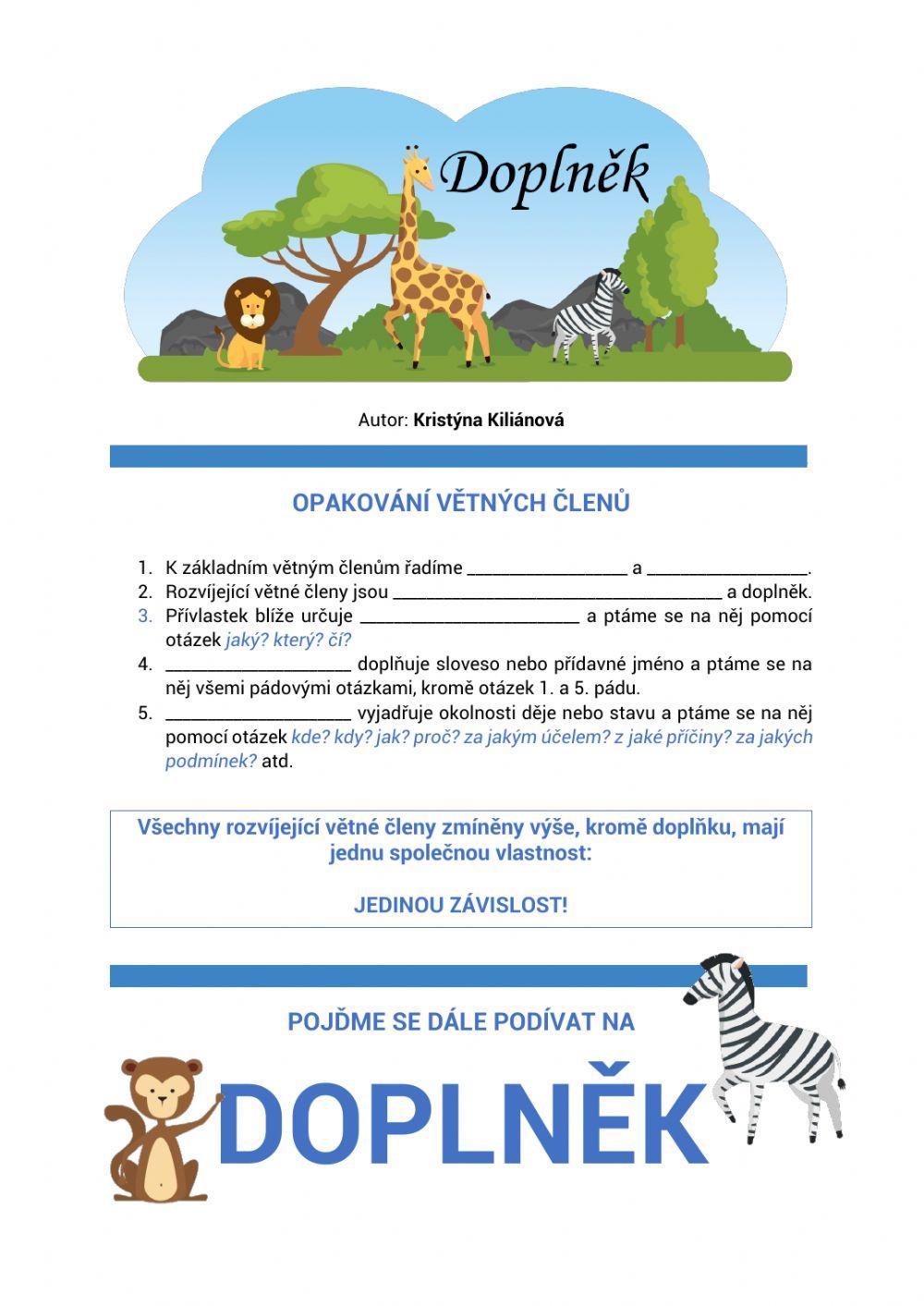 Pracovní list - Doplněk