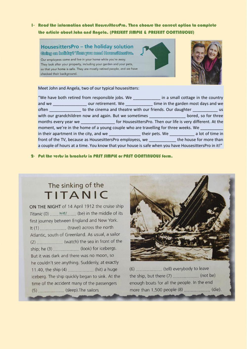 Present and past verbal tenses revision