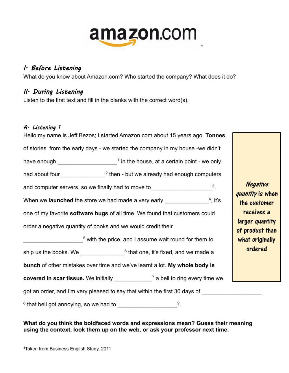 Listening 1 Amazon
