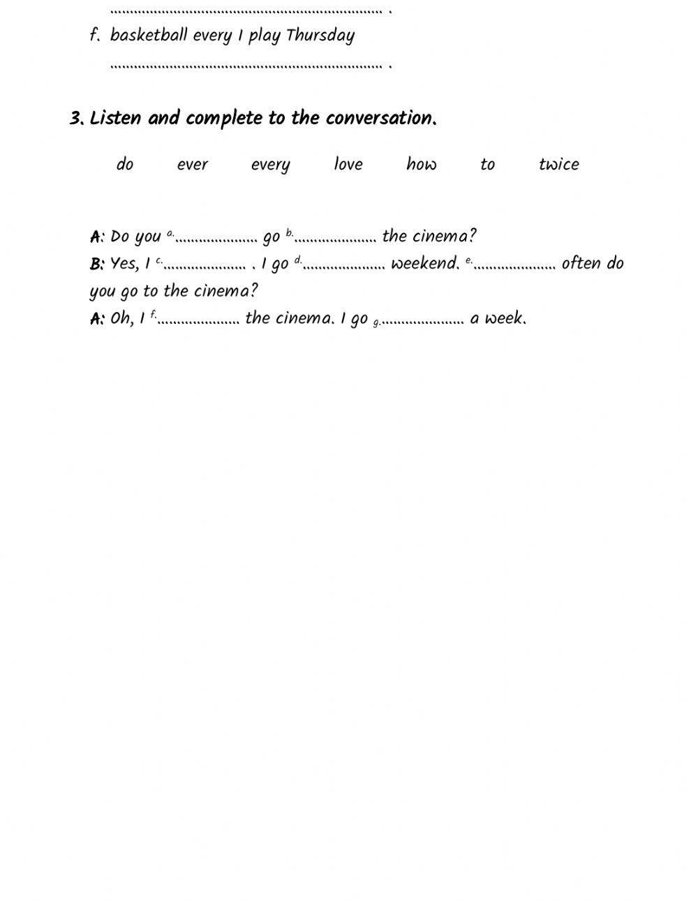 Adverbs of frequency