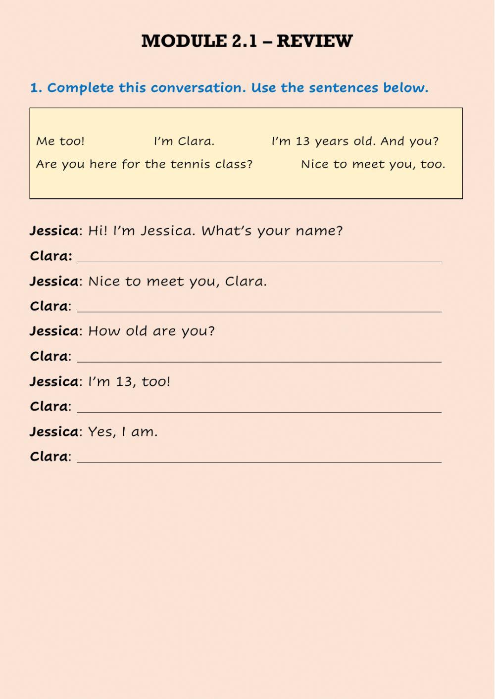 Name and age - Review 1