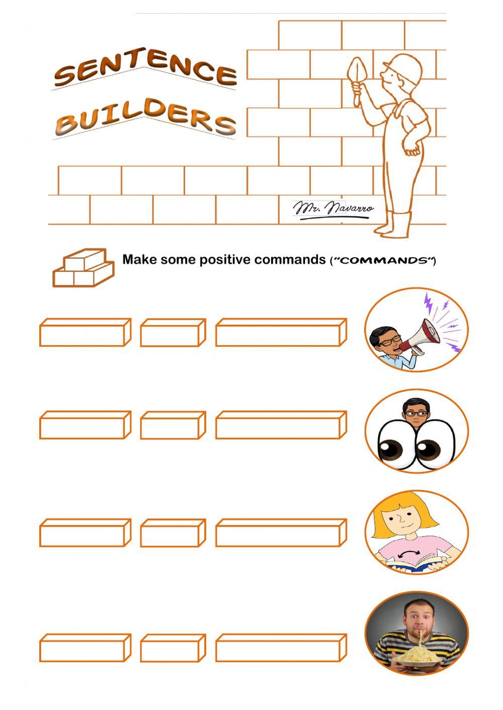 Positive Commands (Sentence Builders)