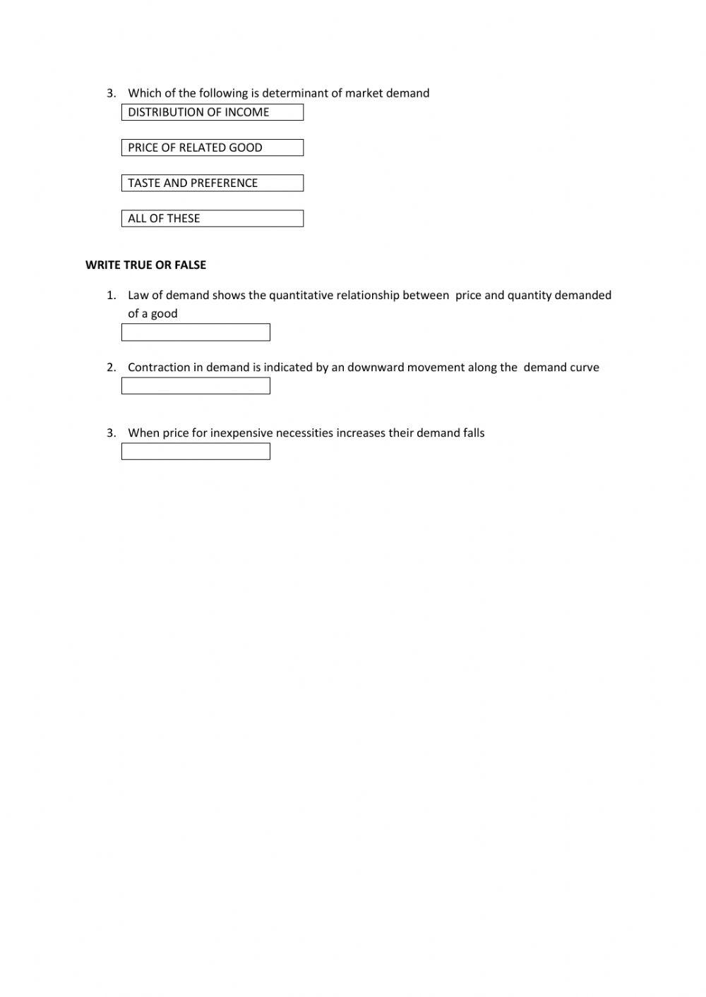 Demand Worksheet Scenarios Graph The Demand Curve And Its Ro