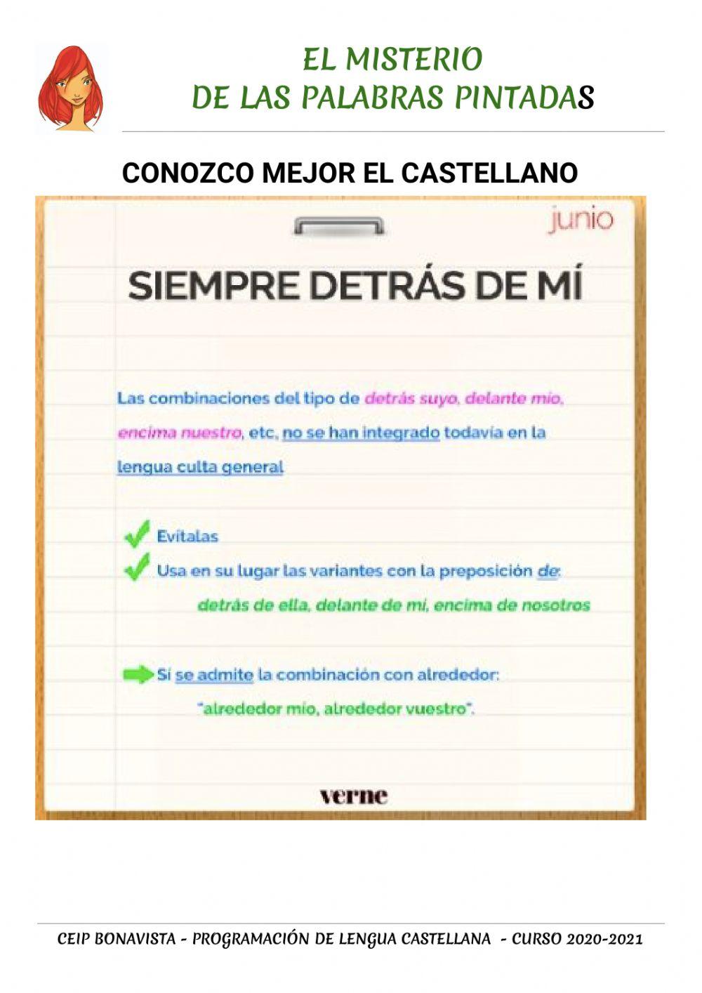 Conozco mejor el castellano