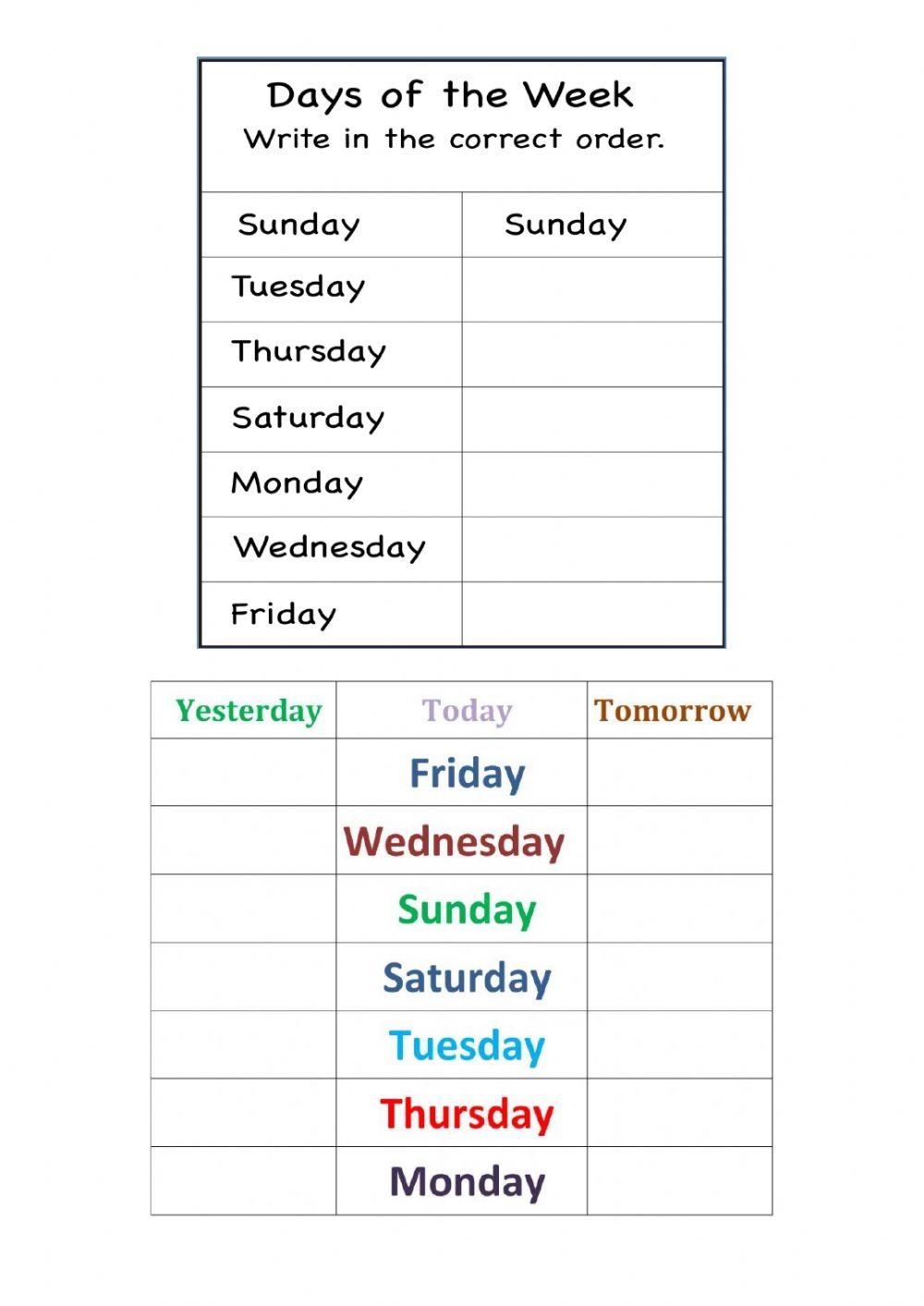 Days of the week