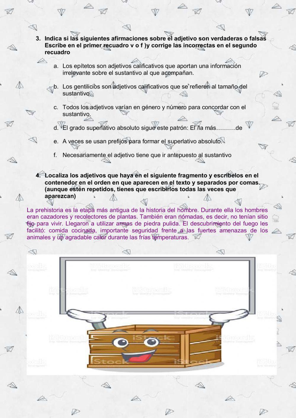 Objetivo: controlar el adjetivo