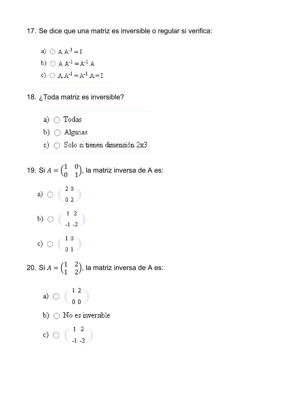 Matrices y determinantes