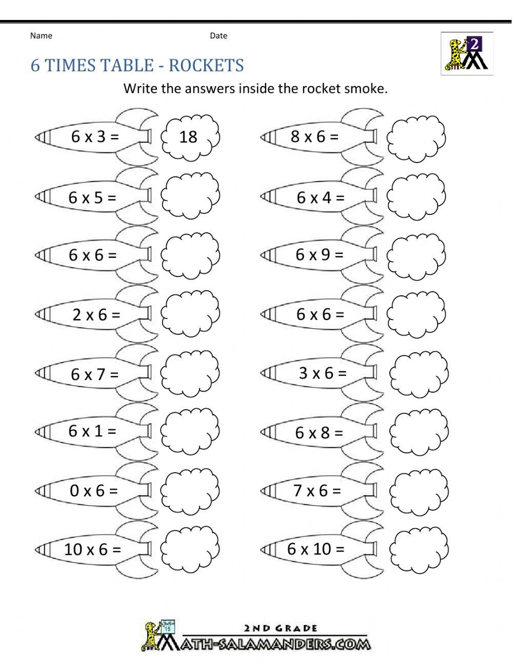 6s Multiplication Quiz worksheet Live Worksheets