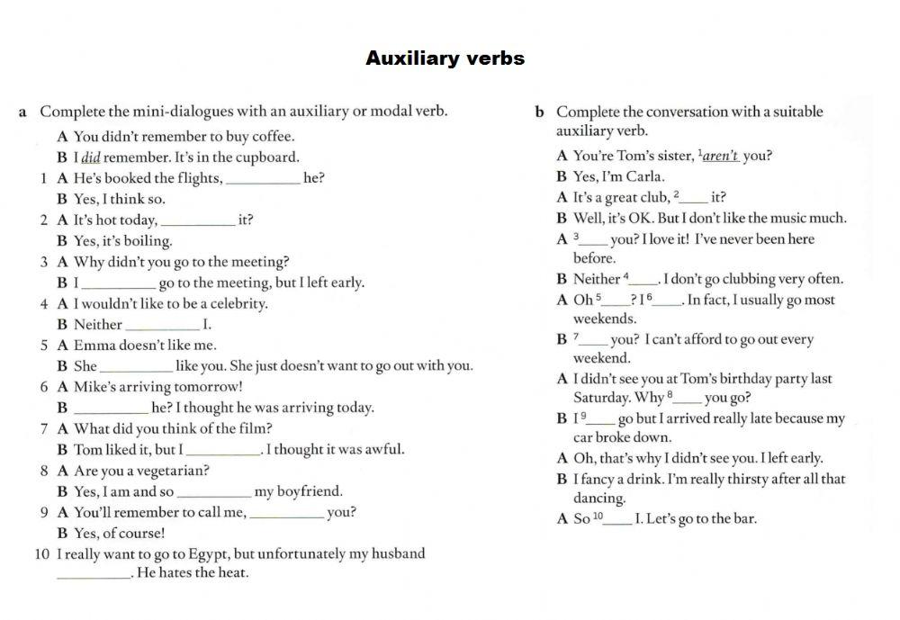 Auxiliary verbs