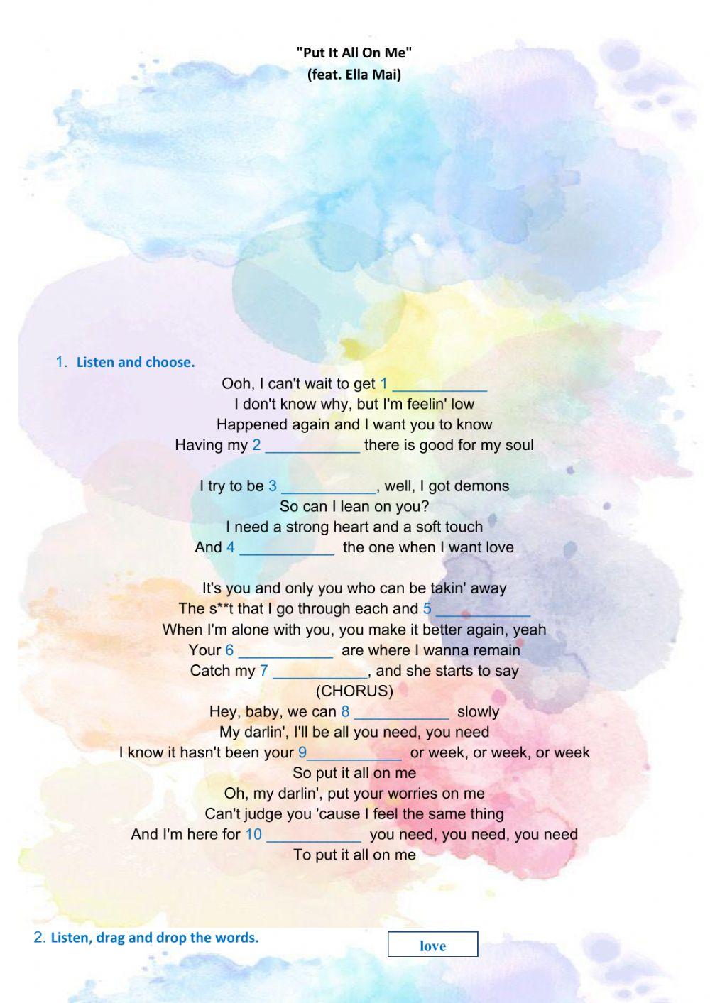 Put it all on me - Ed Sheeran