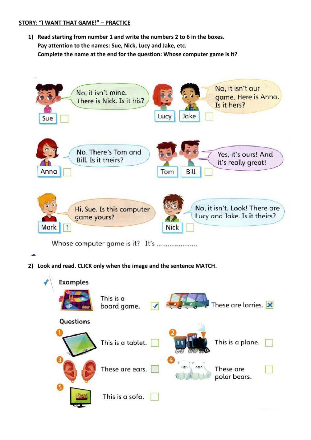 I want that game Practice