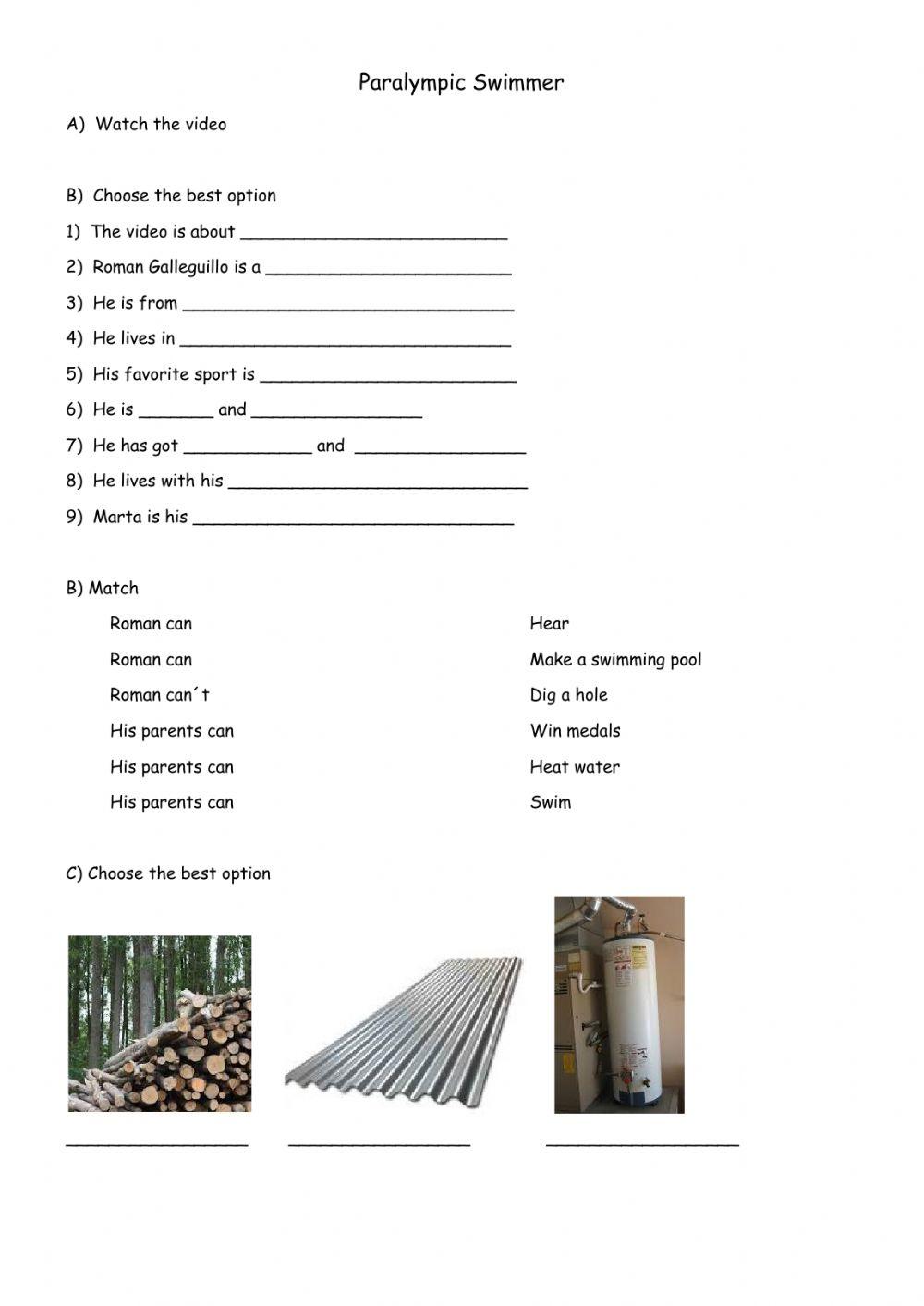 Reading: Paralympic swimmer