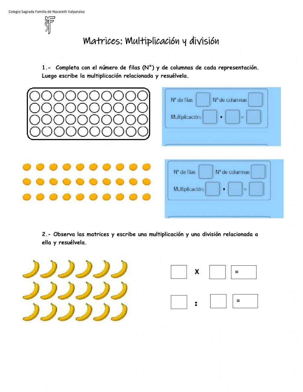 Matrices : Multiplicación y división
