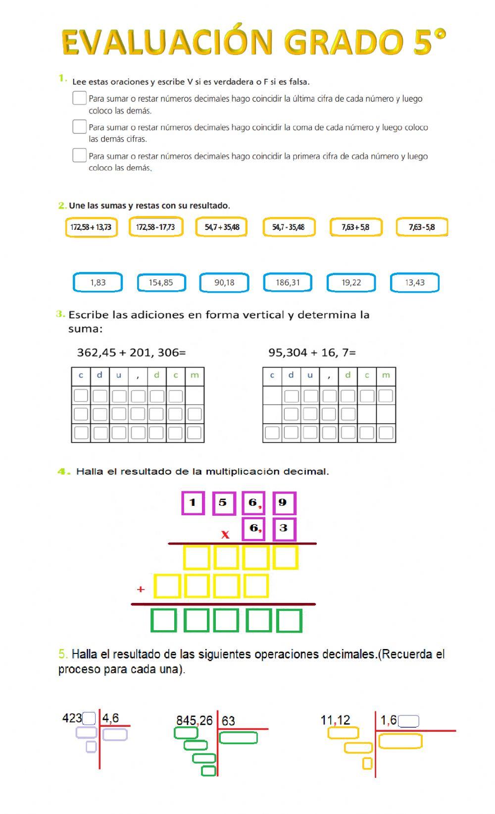 Operaciones decimales