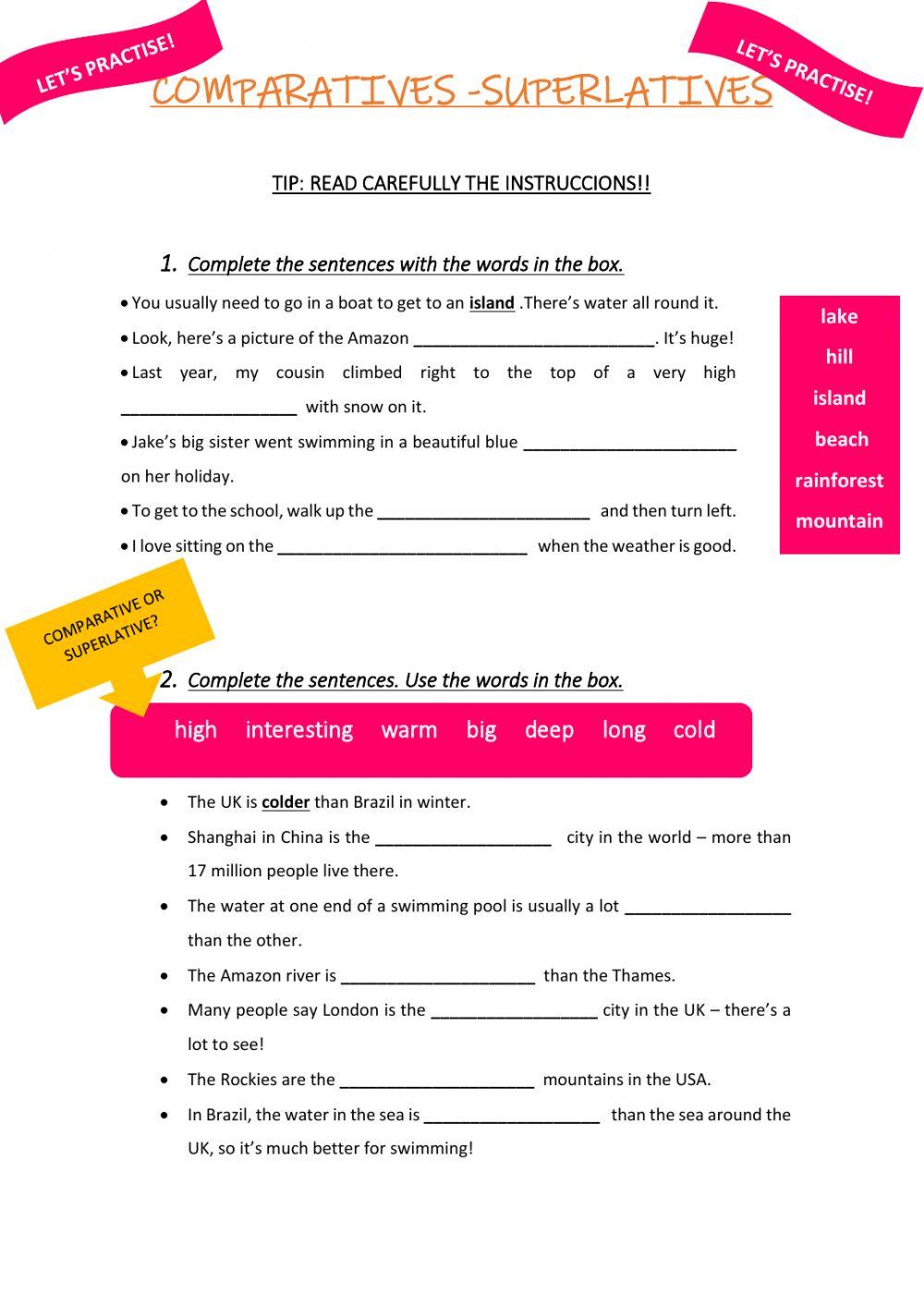 Comparatives - Superlatives